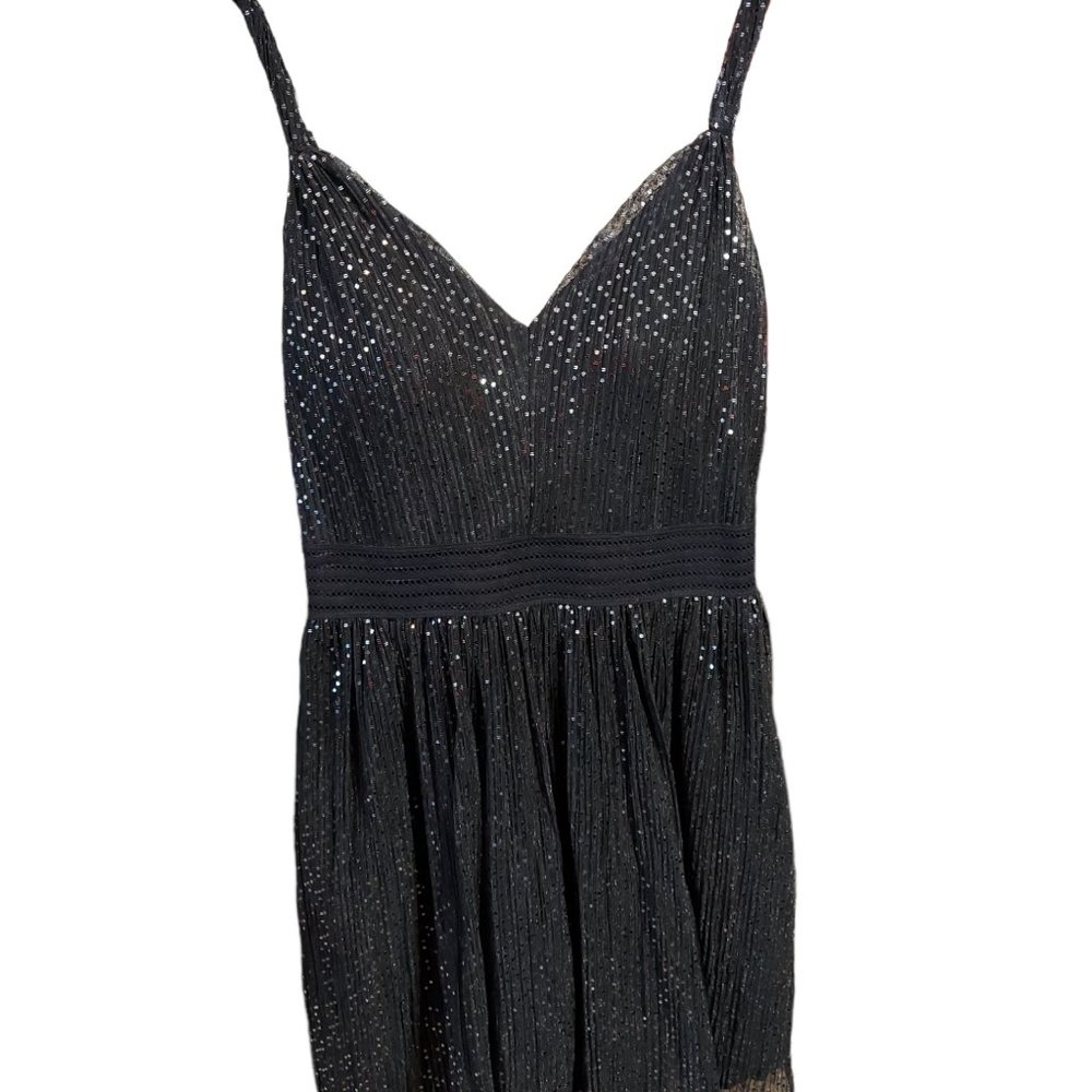 City Studio Spaghetti Strap, V-neck Black Sparkly Dress Junior's Size 3